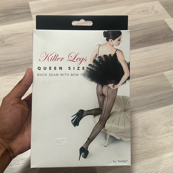KILLER LEGS Queen Size Fishnet Pantyhose - Picture 1 of 3